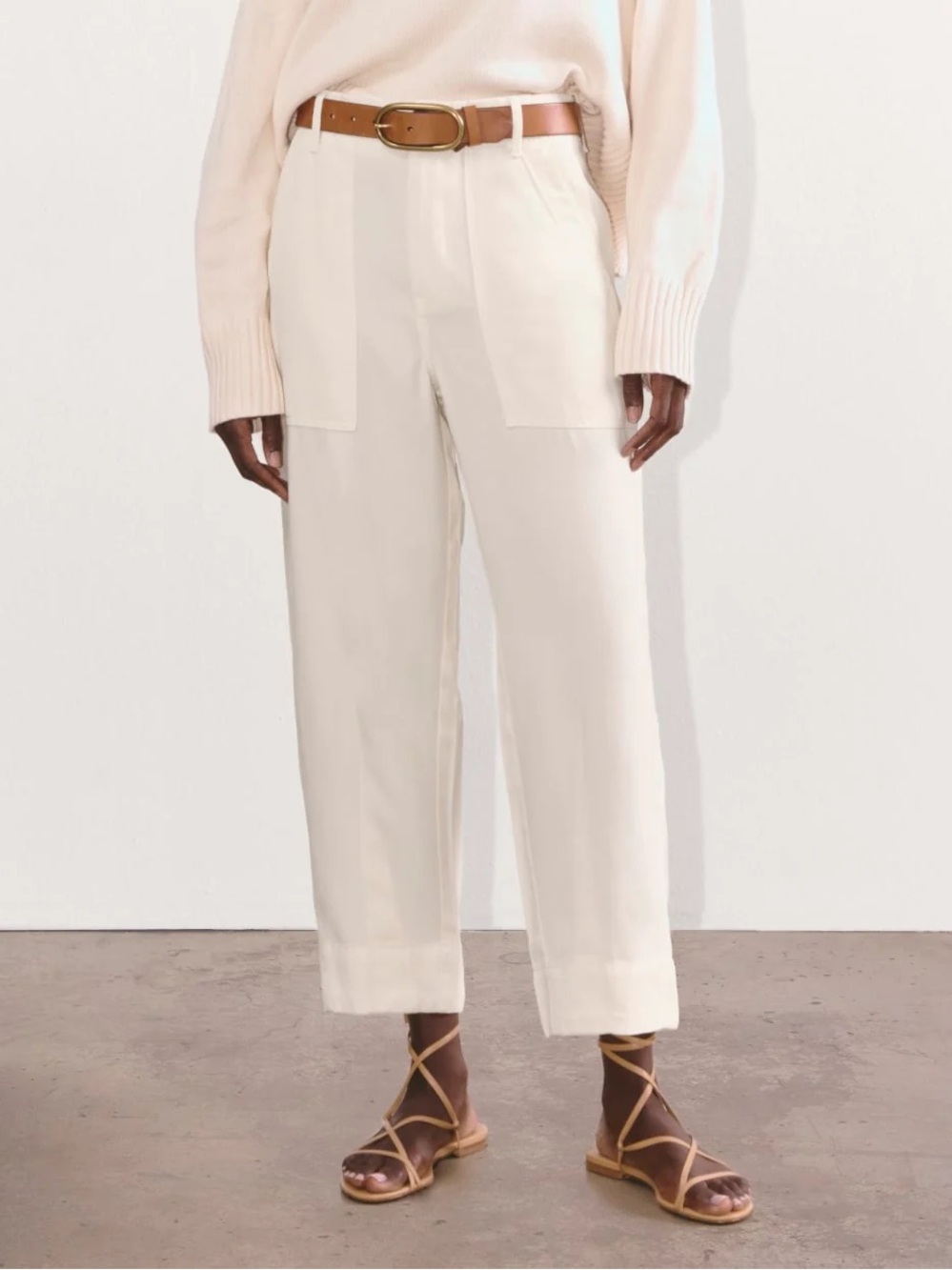Everlane The Utility Pant in Buttersoft In Bone Cream Size 2 NWT New